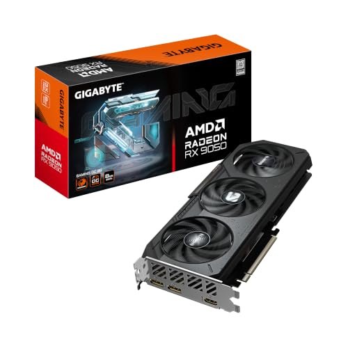GIGABYTE Placa de vídeo Radeon RX 9050 Gaming OC 8G 8GB GDDR6 WINDFORCE Cooling with Hawk Fan Boost Clock 2760MHz